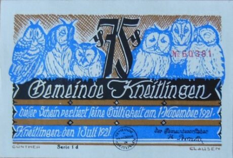 Аверс банкноты 75 fenigów (Niemcy) 1921