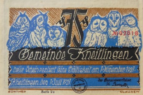 Аверс банкноты 75 fenigów (Niemcy) 1921