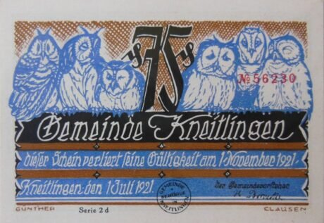 Аверс банкноты 75 fenigów (Niemcy) 1921