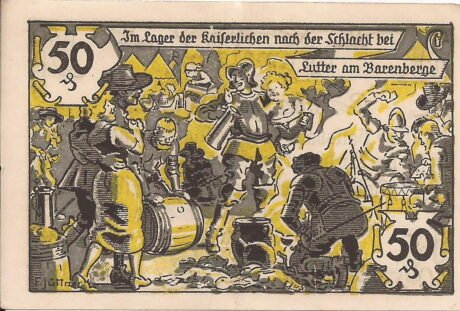 Реверс банкноты 50 fenigów Volksbank (Niemcy) 1920