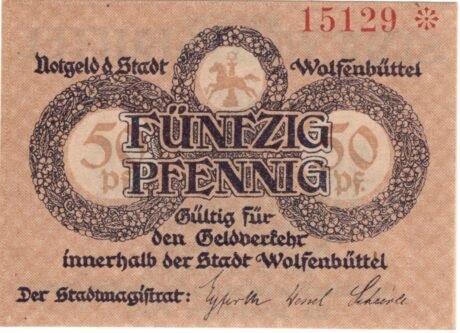 Аверс банкноты 50 fenigów (Niemcy) 1918