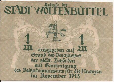 Реверс банкноты 1 marka (Niemcy) 1918