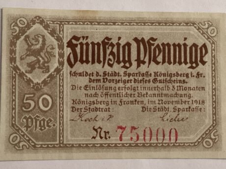 Аверс банкноты 50 fenigów (Niemcy) 1918