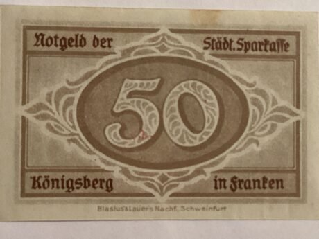 Реверс банкноты 50 fenigów (Niemcy) 1918