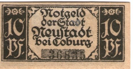 Реверс банкноты 10 fenigów (Niemcy) 1920