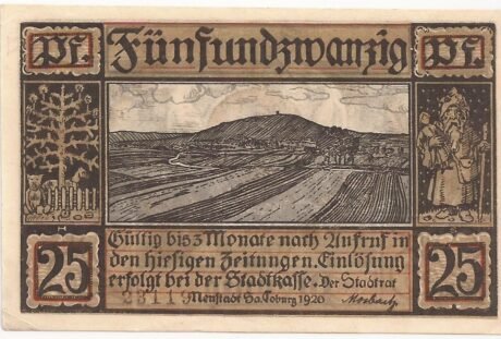 Аверс банкноты 25 пфеннигов (Германия) 1920 года