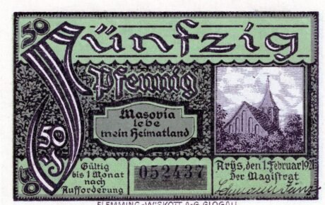 Реверс банкноты 50 fenigów (Niemcy) 1920