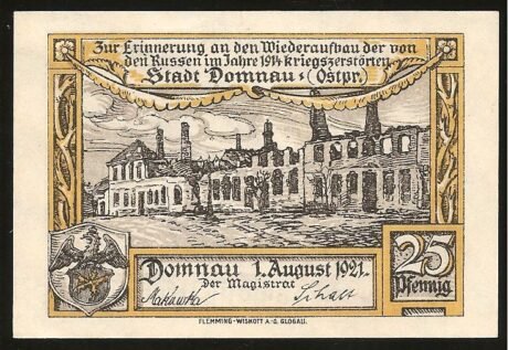 Аверс банкноты 25 fenigów (Niemcy) 1921