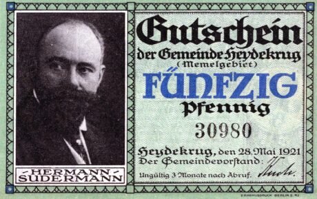 Аверс банкноты 50 fenigów (Niemcy) 1921