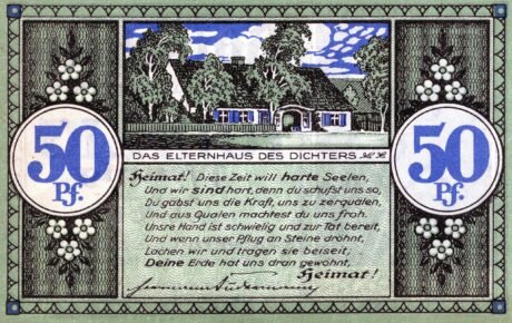 Реверс банкноты 50 fenigów (Niemcy) 1921
