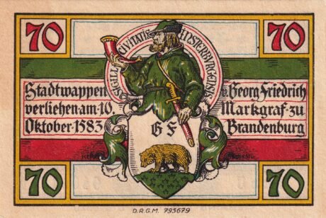 Реверс банкноты 70 fenigów Sparkasse (Niemcy)