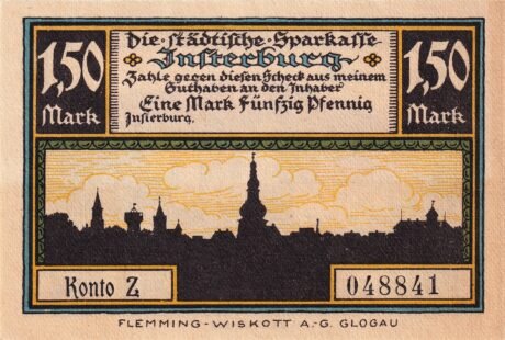 Аверс банкноты 1,50 marek Sparkasse (Niemcy)