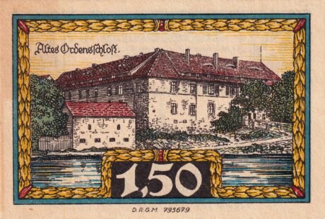 Реверс банкноты 1,50 marek Sparkasse (Niemcy)