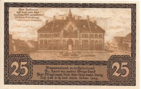 Реверс банкноты 25 fenigów (Niemcy) 1920