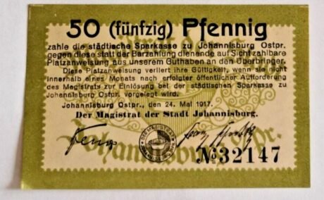 Аверс банкноты 50 fenigów (Niemcy) 1917