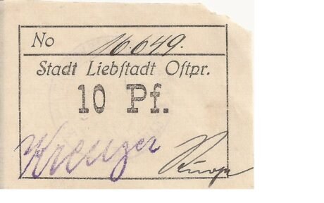 Аверс банкноты 10 fenigów (Niemcy)