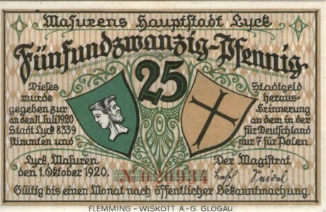 Аверс банкноты 25 fenigów (Niemcy) 1920