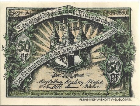 Аверс банкноты 50 fenigów (Niemcy)