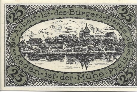 Реверс банкноты 25 fenigów (Niemcy) 1920