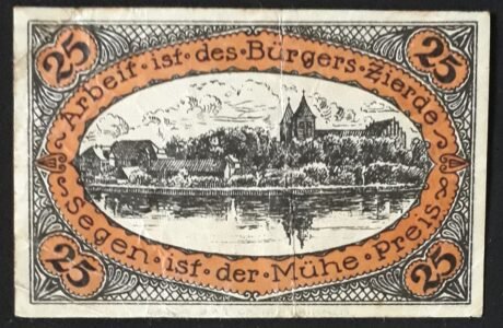 Реверс банкноты 25 fenigów (Niemcy) 1920