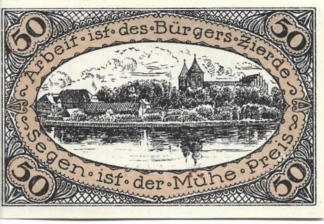 Реверс банкноты 50 fenigów (Niemcy) 1920