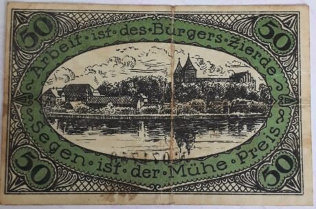 Реверс банкноты 50 fenigów (Niemcy) 1920