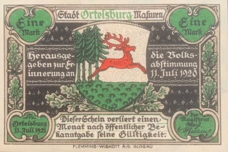 Аверс банкноты 1 marka (Niemcy) 1921