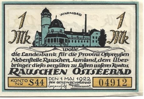 Аверс банкноты 1 marka (Niemcy) 1922