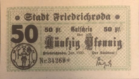 Аверс банкноты 50 пфеннигов (Германия) 1920 года