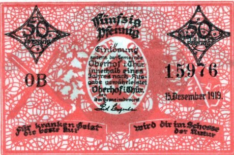 Аверс банкноты 50 fenigów (Niemcy) 1919