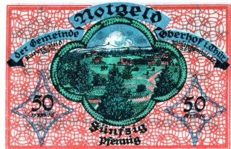 Реверс банкноты 50 fenigów (Niemcy) 1919