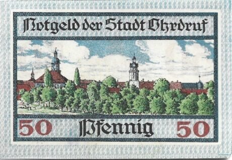 Реверс банкноты 50 fenigów (Niemcy) 1919