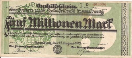 Аверс банкноты 5000000 marek (Niemcy) 1923