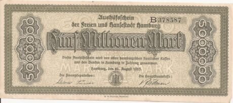 Аверс банкноты 5000000 marek (Niemcy) 1923