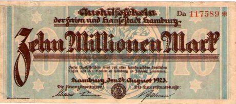 Аверс банкноты 10000000 марок (Германия) 1923 года