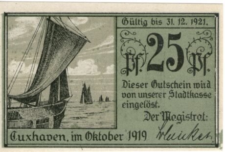 Аверс банкноты 25 fenigów (Niemcy) 1919