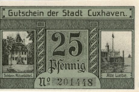 Реверс банкноты 25 fenigów (Niemcy) 1919
