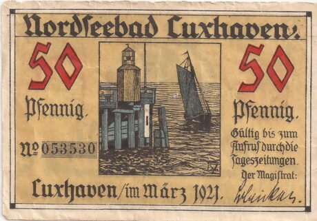 Аверс банкноты 50 пфеннигов (Германия) 1921 года