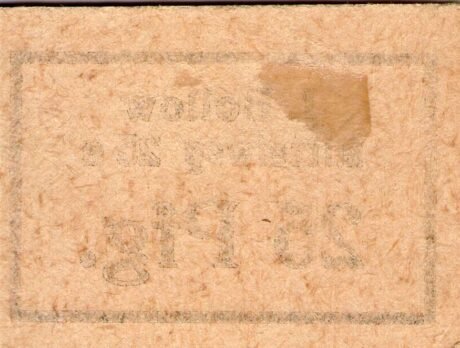 Реверс банкноты 25 fenigów J. Bollow (Niemcy)