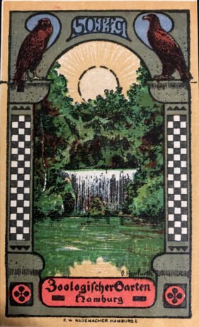 Реверс банкноты 50 fenigów Zoologischer Garten (Niemcy) 1922