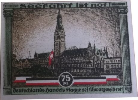 Реверс банкноты 75 пфеннигов Kultur und Sportwoche Hamburg (Германия) 1921 года