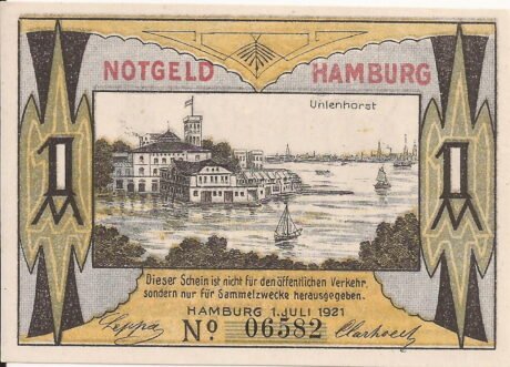 Аверс банкноты 1 marka (Niemcy) 1921