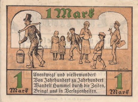 Реверс банкноты 1 марка Zoologischer Garten; imprint on obverse (Германия) 1921 года