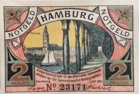 Аверс банкноты 2 marki (Niemcy) 1921