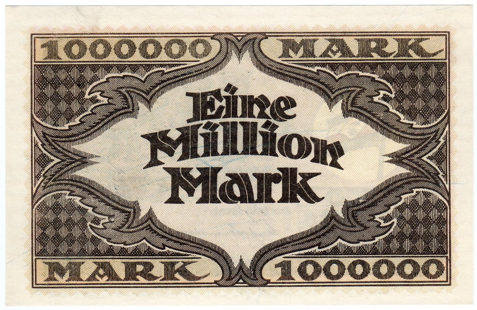 Реверс банкноты 1000000 марок Hugo Stinnes Linien (Германия) 1923 года