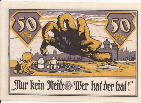 Реверс банкноты 50 fenigów (Niemcy) 1921