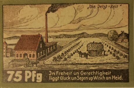 Реверс банкноты 75 fenigów (Niemcy) 1921