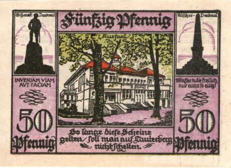 Реверс банкноты 50 fenigów (Niemcy) 1921