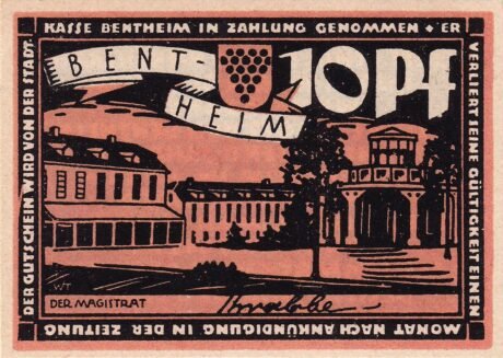 Аверс банкноты 10 fenigów (Niemcy) 1921