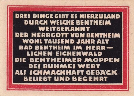 Реверс банкноты 10 fenigów (Niemcy) 1921